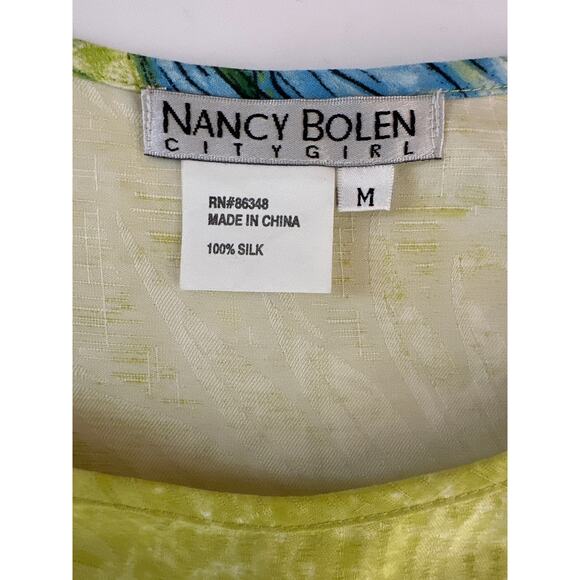 Nancy Bolen City Girl 100% Silk Vintage Embellished Sleeveless Tank Top Beach M - Picture 12 of 14
